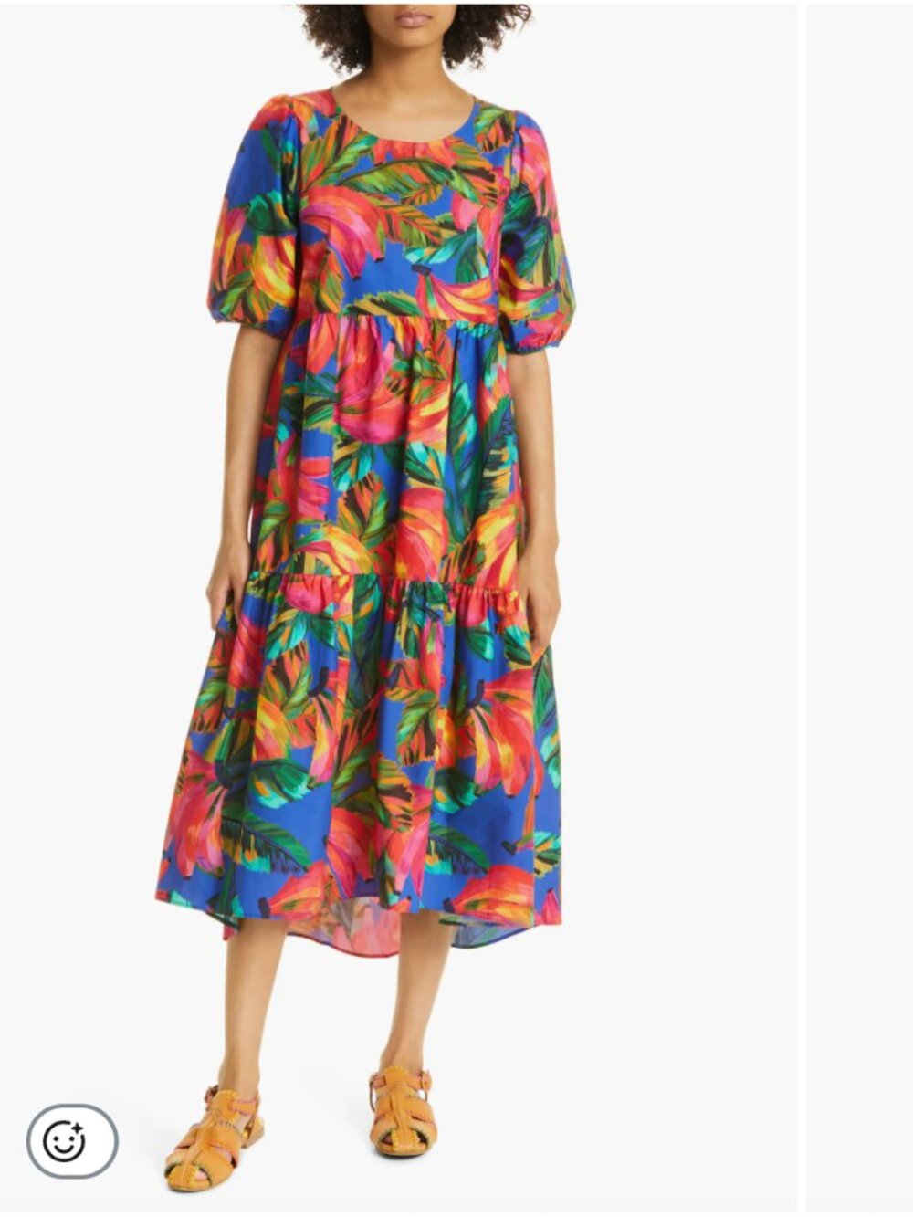 Banana Mix Cross Stitch Midi Dress